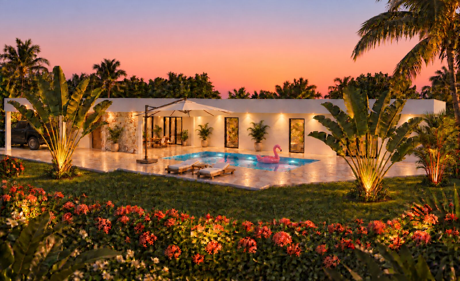 La villa al atardecer